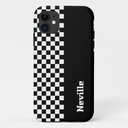 Personalised Two-Tone Checkerboard Case-Mate iPhone Case (Achterkant)