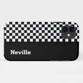 Personalised Two-Tone Checkerboard Case-Mate iPhone Case (Achterkant (horizontaal))