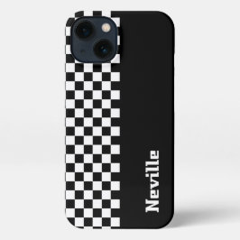 Personalised Two-Tone Checkerboard iPhone 13 Hoesje