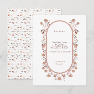 Personalised Wedding Be My Bridesmaid Invitation. Briefkaart