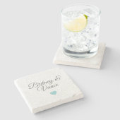 Personalised Wedding Coasters Stenen Onderzetter (Zijkant)