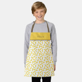Personalised Yellow Banana Pattern Apron. Schort (Gedragen)