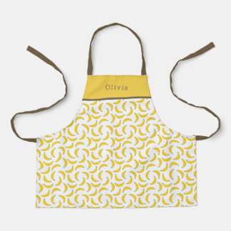 Personalised Yellow Banana Pattern Apron. Schort