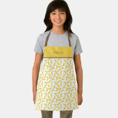 Personalised Yellow Banana Pattern Apron. Schort (Insitu)