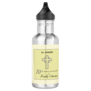 Personaliseer, 10e Jubileum van Priest in reliëf Waterfles