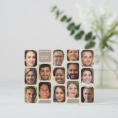 Personaliseer 14 foto's Klasse taupe Modern Onze t Briefkaart (Staand voorkant)