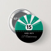 Personaliseer, 15e jaar Jubileum van het Bedrijfs Ronde Button 5,7 Cm (Voorkant /achterkant)