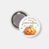 Personaliseer 1e Halloween Schattigee pompoenblade Magneet (Voorkant / Achterkant)