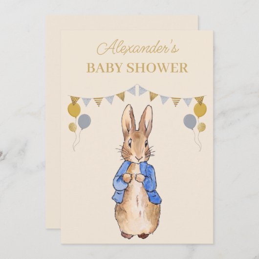 Personaliseer 1e Verjaardag Peter het Konijn Kaart (Voorkant / Achterkant)