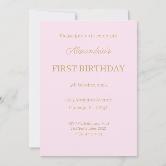 Personaliseer 1e Verjaardag Peter het Konijn Kaart (Achterkant)