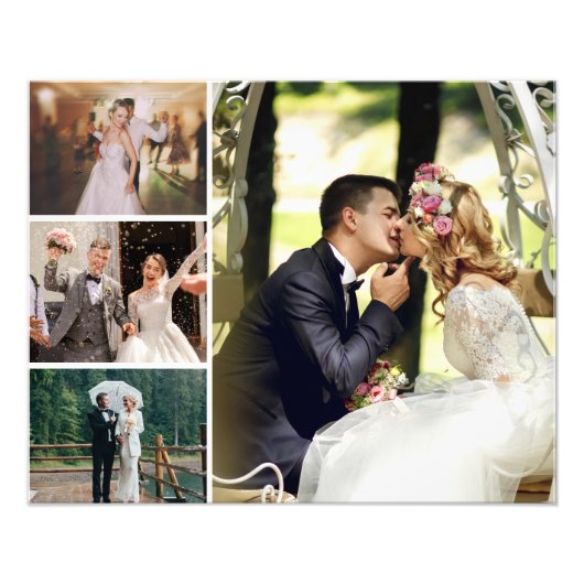 Personaliseer 4 aangepaste fotocollage foto afdruk (Voorkant)