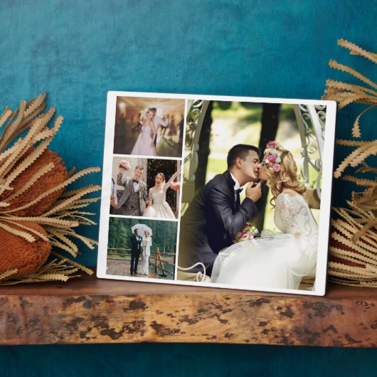 Personaliseer 4 aangepaste fotocollage fotoplaat (Zijkant)