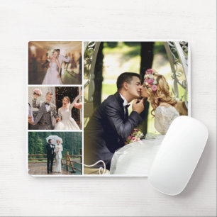 Personaliseer 4 aangepaste fotocollage muismat