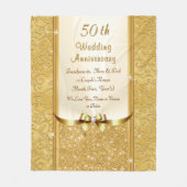 Personaliseer 50th Wedding Jubileum Throw Blanket Fleece Deken (Voorkant)
