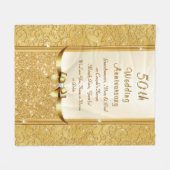 Personaliseer 50th Wedding Jubileum Throw Blanket Fleece Deken (Voorkant (Horizontaal))