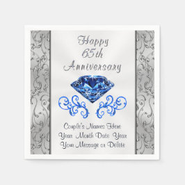 Personaliseer 65e bruiloft Jubileum Party servette Servet