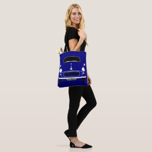 Personaliseer Aangepaste Donkerblauwe Morris Minor Draagtas