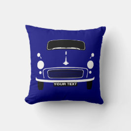Personaliseer aangepaste donkerblauwe Morris Minor Kussen