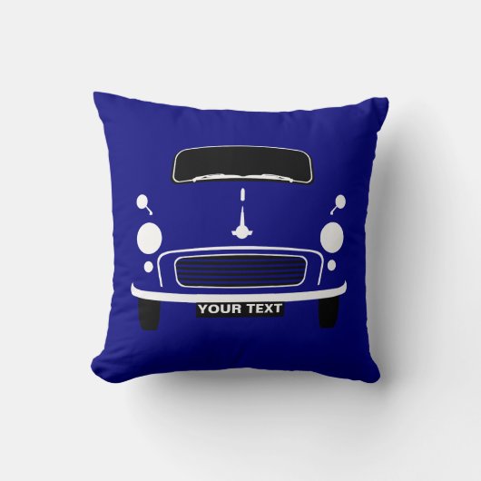 Personaliseer aangepaste donkerblauwe Morris Minor Kussen (Voorkant)