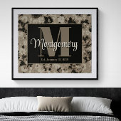 Personaliseer achternaam Wall Art Wedding Gift Ide Poster