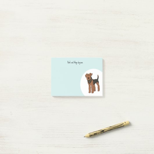 Personaliseer Airedale Terrier Post-it® Notes (Op bureau)