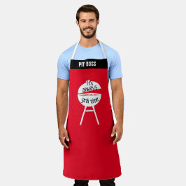 Personaliseer altijd Grill Time Funny BBQ Chef Schort