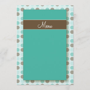 :personaliseer: Aqua Polkadots Menu-kaarten Menu