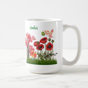 Personaliseer Aug Geboortebloemen & Stenen Koffie Koffiemok
