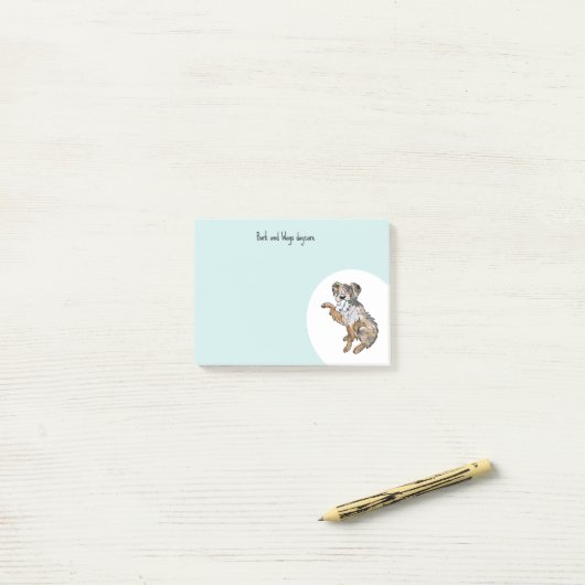 Personaliseer Australian Shepherd Post-it® Notes (Op bureau)
