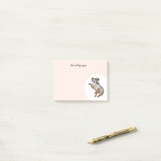 Personaliseer Australian Shepherd Post-it® Notes (Op bureau)