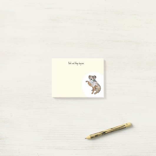 Personaliseer Australian Shepherd Post-it® Notes (Op bureau)