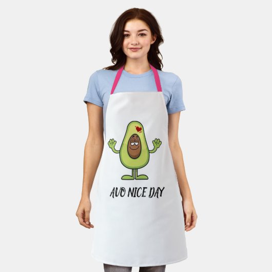 Personaliseer Avocado Avo Nice Day Baker Chef Scho Schort (Gedragen)