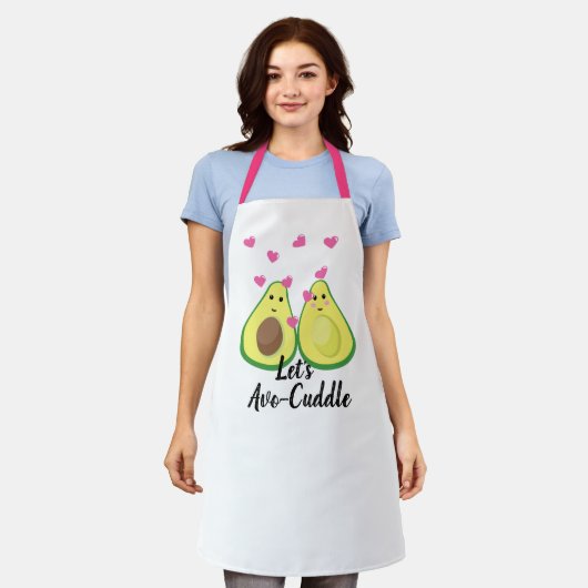 Personaliseer Avocado Baker Chef Schort Love Heart (Gedragen)