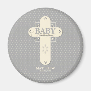 Personaliseer, Baby Inwijding Crème & Grijze Kruis Magneet