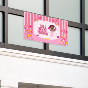 Personaliseer Baby Meisje Geslacht Onthulling Teks Spandoek