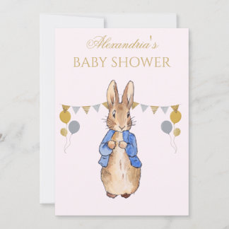 Personaliseer Baby Shower Klassieke konijn Kaart