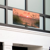 Personaliseer Banner, 50e verjaardag, Beach Sunris Spandoek (Buitenkant Gebouw)