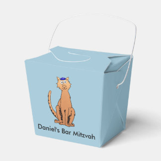 Personaliseer Bar Mitzvah Kippah Cat Party Favor Bedankdoosjes