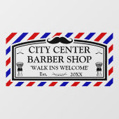 Personaliseer  Barber Winkel Business Front Raamsticker (Vel)