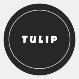 Personaliseer bedrijfsnaam in zwart ronde sticker