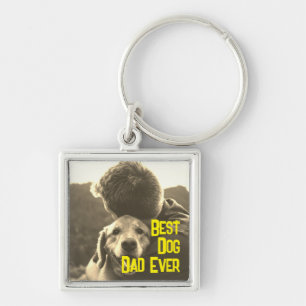 Personaliseer Beste Hond Papa Ever Vaders Dag Sleutelhanger