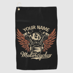 Personaliseer Biker Motorfietsen Motorvleugels Gar Golfhanddoek