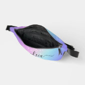 Personaliseer Black Script Naam op Bokeh Stars Heuptasje (Open)