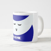 Personaliseer blauw wit gezicht extra grote beker (Voorkant rechts)