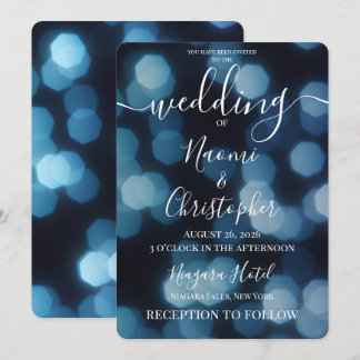 Personaliseer: Blauwe Bruiloftsfeest met Bokeh Kaart
