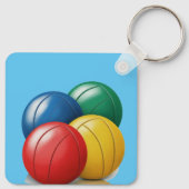 Personaliseer Bocce Ball Bewerk Naam Gift Sleutelhanger (Achterkant)