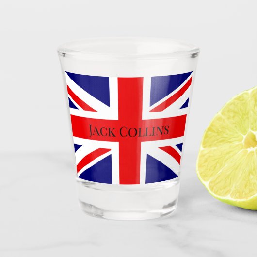 Personaliseer Britse vlag Shot Glas (Voorkant)