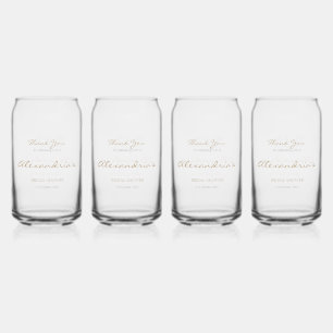 Personaliseer Bruidsfeest Dank je Blikvorm Glas