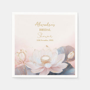 Personaliseer Bruidsfeest Roze Lotus Nr 9 Servet