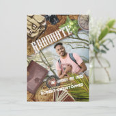Personaliseer bruin avonturierthema Afstuderen Kaart (Staand voorkant)